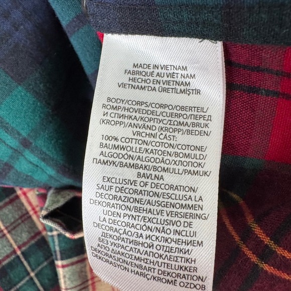 Polo Ralph Lauren Plaid Brushed Oxford Fun Shirt Mens M Classic Fit Patchwork - Picture 6 of 11